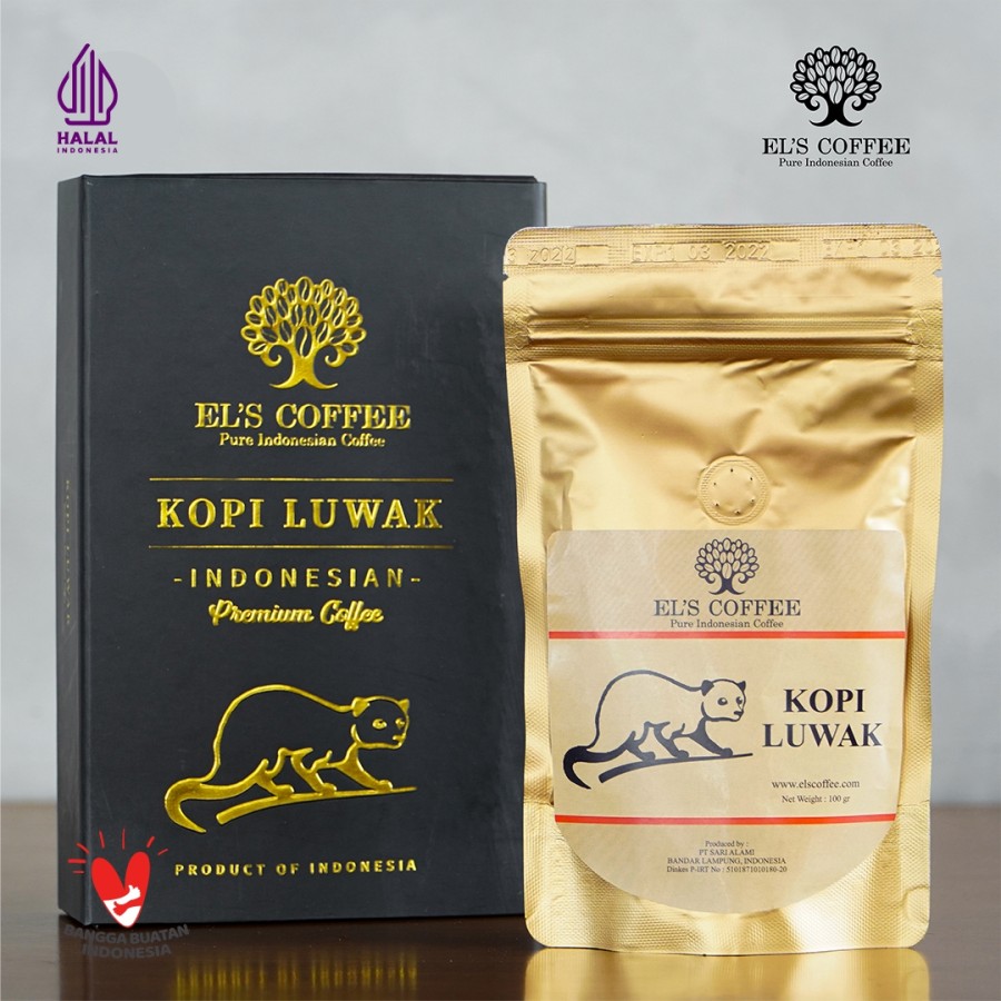 Roasted Beans Robusta Luwak EL'S COFFEE plus Box - Halal